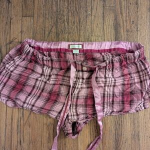 Micro Plaid Pink Sleep Shorts